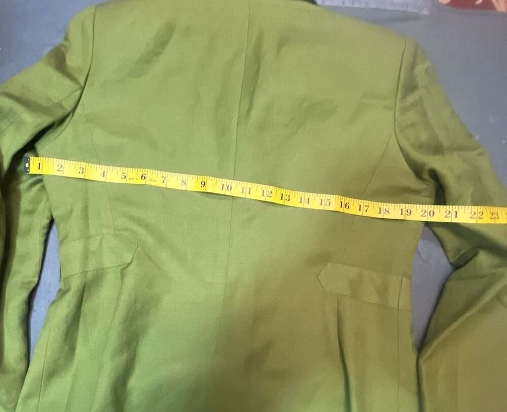 Le Suit Petite Women's 10P Lime Green Linen Blend Blazer and Skirt Suit Set - Picture 10 of 16